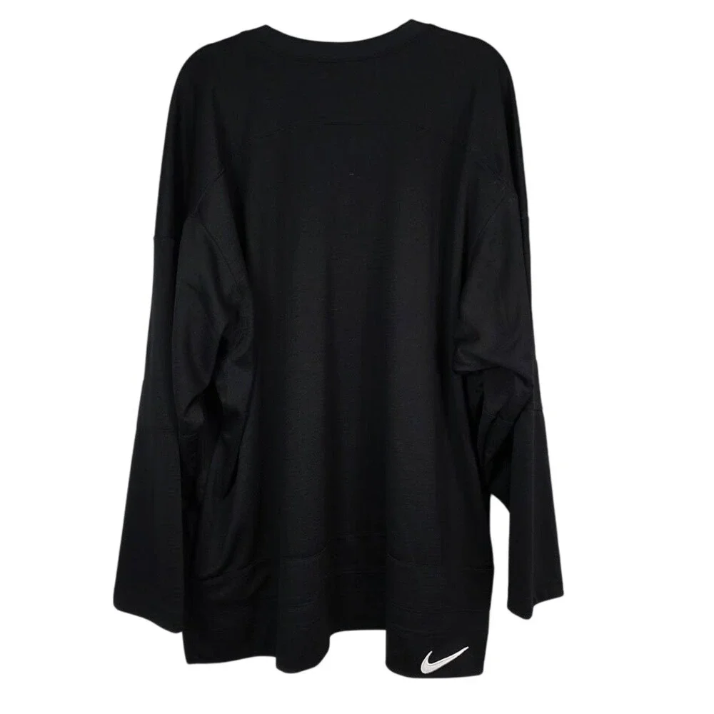 Nike Men's XL‎ Hockey Jersey Black Oversized Long Sleeve V-Neck FB8221-010 NEW